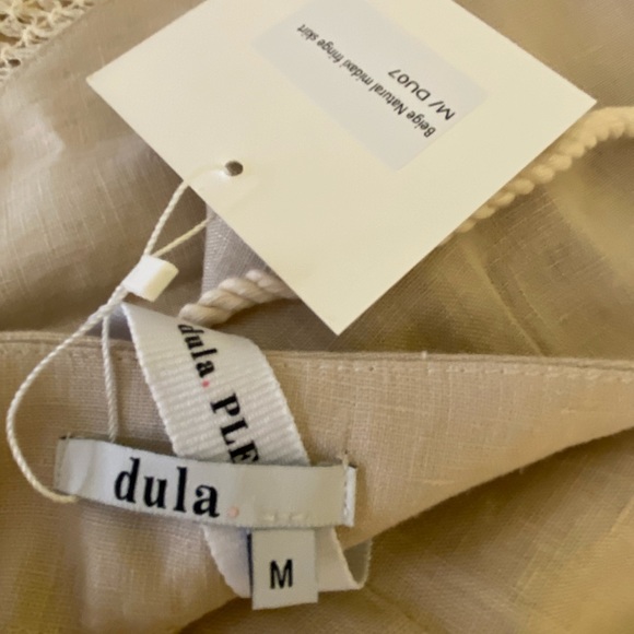 NWT Dula the Label no. 4 linen thigh slit with fringe midaxi skirt & rope belt - Picture 11 of 15